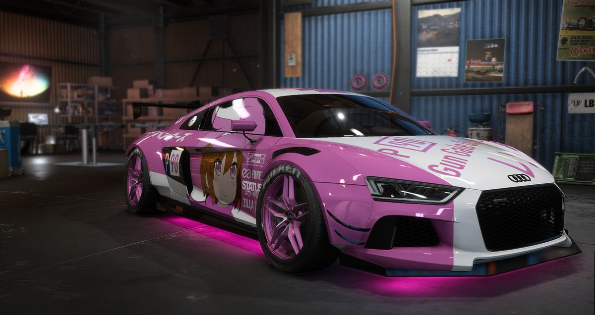 Kuro Corvette Z06 羅莉 跟 R8 蓮 痛車已完成了 等下會開放大家下載 Corvette Z06 Rory And R8 Llenn Itasha Is Carry Out Wait A Moment Will Open Up For Everyone To Download Corvette