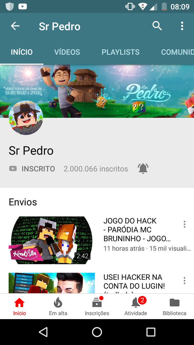 2.000.066 SDe inscritos parabéns <a href="/srpedro/">Pedro Montanari</a>  vc merece seu Mitoo te amo te acompanho a muito tempo tô muito feliz por vc ter chegado a essa meta !❤️ Manda um salve pra mim
