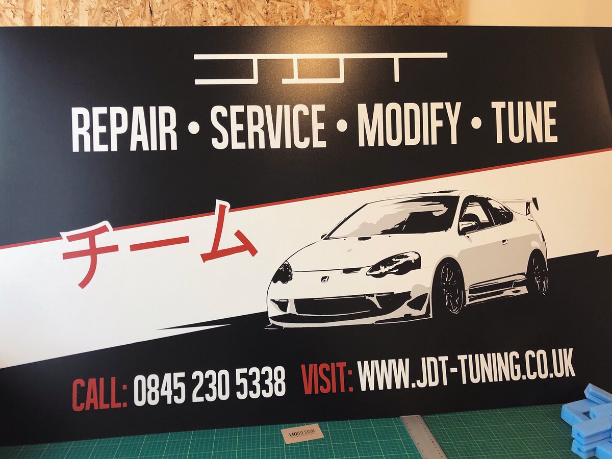 LNXDesign's tweet photo. Large workshop sign designed and printed onto 3mm foamex for JDT Garage. ✅👌🏼 Looking for something similar? We can create a bespoke design to suit your needs or we can simply just print supplied artwork. Holla! ✉️ #lnxdesign #workshop #sign #signage #design #print #printed https://t.co/9UxXRWrXAJ
