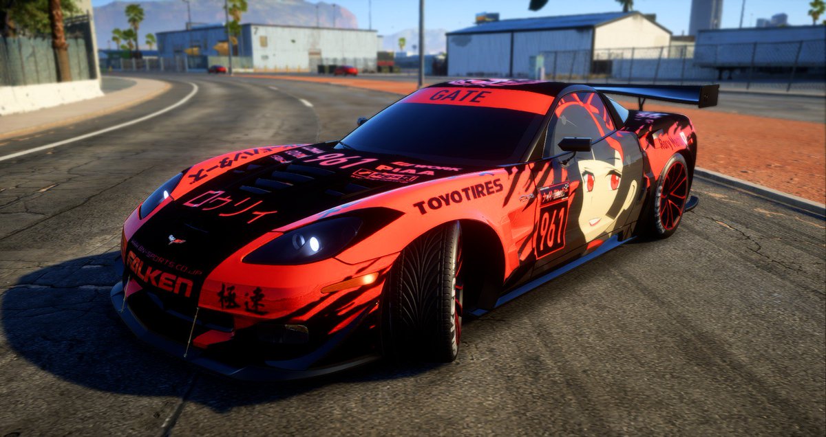 Kuro Corvette Z06 羅莉 跟 R8 蓮 痛車已完成了 等下會開放大家下載 Corvette Z06 Rory And R8 Llenn Itasha Is Carry Out Wait A Moment Will Open Up For Everyone To Download Corvette