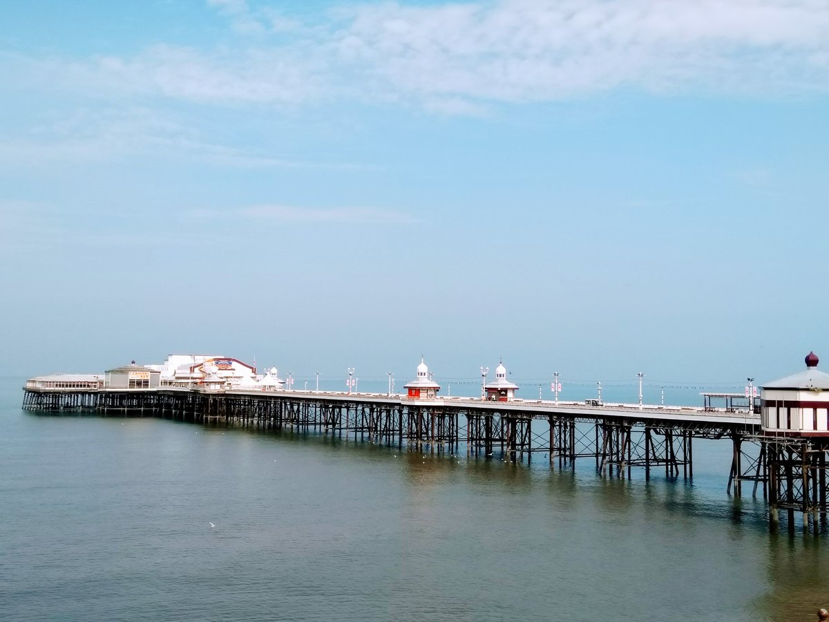 PiersSociety's tweet photo. And we're off! Day two of @PiersSociety AGM weekend starts in style with a guided tour of @BplNorthPier to celebrate @WorldMonuments Big Pier #WMWatch and #EugeniusBirch200 https://t.co/5ikE2eq4Rq