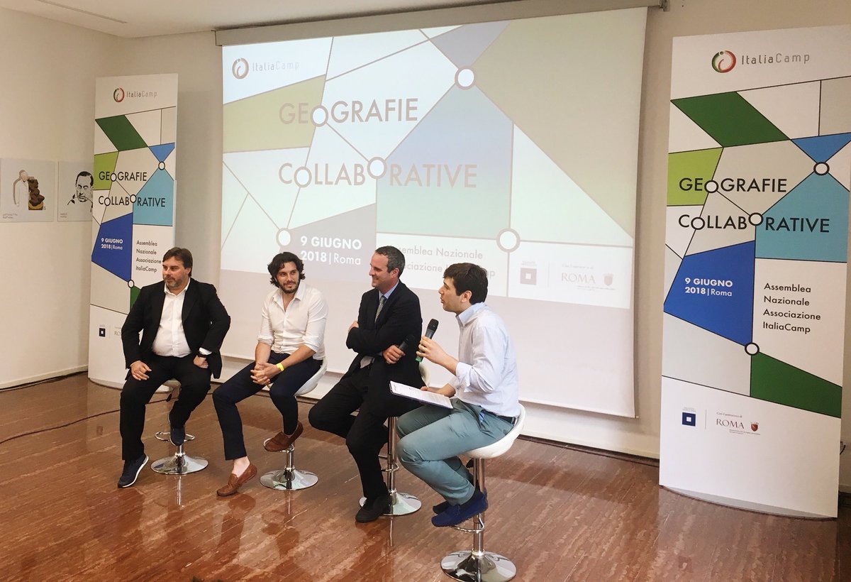 Italiacamp's tweet photo. Con tre deputati di tre diversi schieramenti ci spostiamo sul fronte “politico” delle #GeografieCollaborative per capire dove sta andando il nostro Paese su questo tema 🥇✨ https://t.co/YH1P0sWL3a