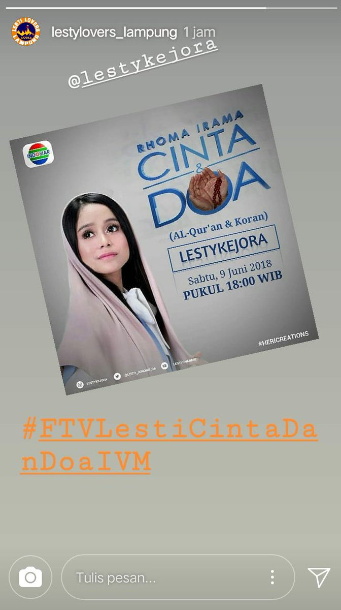 sukses selalu <a href="/Lesti_Jenong_DA/">Lestykejora</a>
#FTVLestiCintaDanDoaIVM