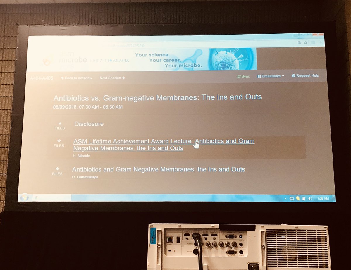 scimyfavcolour's tweet photo. Waiting is over. One of the most awaited sessions at #ASMicrobe. Professors Nikaido and Lomovskaya are on the stage! #Antibioticresistance #Globalburden #Gramnegativebacteria https://t.co/kEkEQUjN4Y