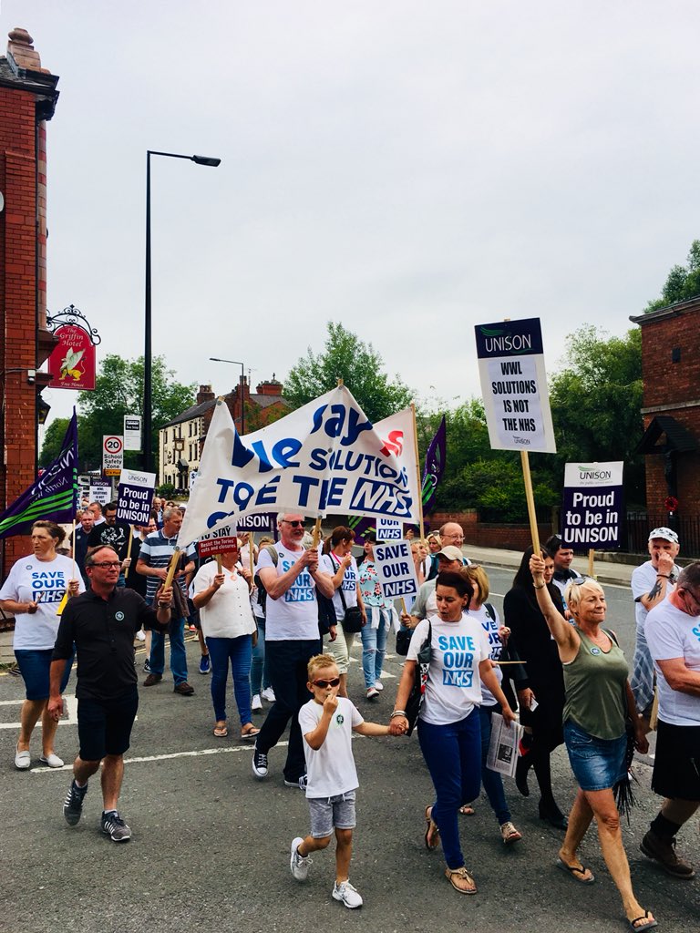 lisanandy's tweet photo. Incredible show of support for striking NHS workers in Wigan today. As we entered Believe Square members of the public stood and applauded in an amazing display of #solidarity #notosubco https://t.co/Rpi8riscoX