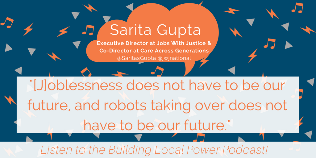 ilsr's tweet image. If you&apos;re nervous about the #FutureofWork, our #BuildingLocalPower podcast guest @saritasgupta  says you shouldn&apos;t be ilsr.org/future-of-work…