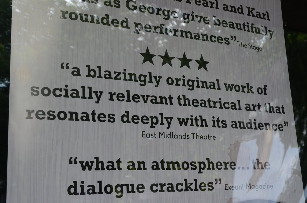 EM_Theatre's tweet photo. .Big thanks to @NottmPlayhouse @Excalibah for quoting my East Midlands Theatre #Shebeen review on the promotions poster. #PhilLowe x Nice to say hello to @martina_laird too https://t.co/ziy9ZS09Aq https://t.co/4NmQv8SfaI