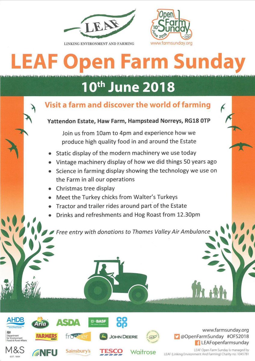 <a href="/OpenFarmSunday/">OpenFarmSunday</a> at <a href="/YattendonEstate/">Yattendon Estates</a> TOMORROW (Sunday 10th June) Great day out for all the family #yattendon #britishfarming #estatemanagement #farming #familydayout #berkshireevents #dayoutwiththekids #farmingandeducation