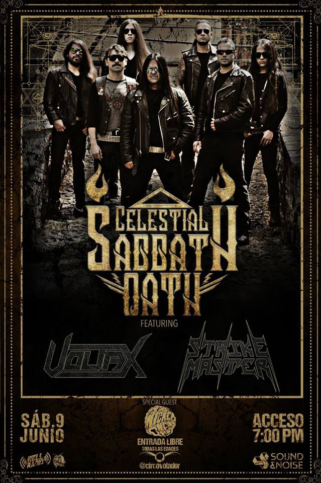 circovolador's tweet image. Hoy @Voltaxband y #StrikeMaster presentando "Celestial Sabbath Oath", acompañados por The Wicked Ones y Pressive. 
¡Apoyemos el #talentonacional, la entrada es libre! 
(Sujeto a disponibilidad)