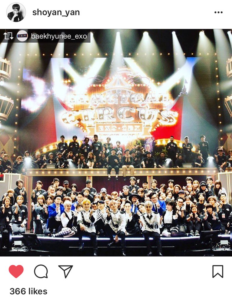 loeybaby1127's tweet photo. 180609
shoya _yan (dancer of Magic Crew) Instagram post
#EXO_CBX #CBX #MagicalCircus #MagicCrew #WELOVECBX #CHEN #BAEKHYUN #XIUMIN #dafBAMA2018EXO #EXO #์์ @weareoneEXO https://t.co/dz6p2ttWVo
