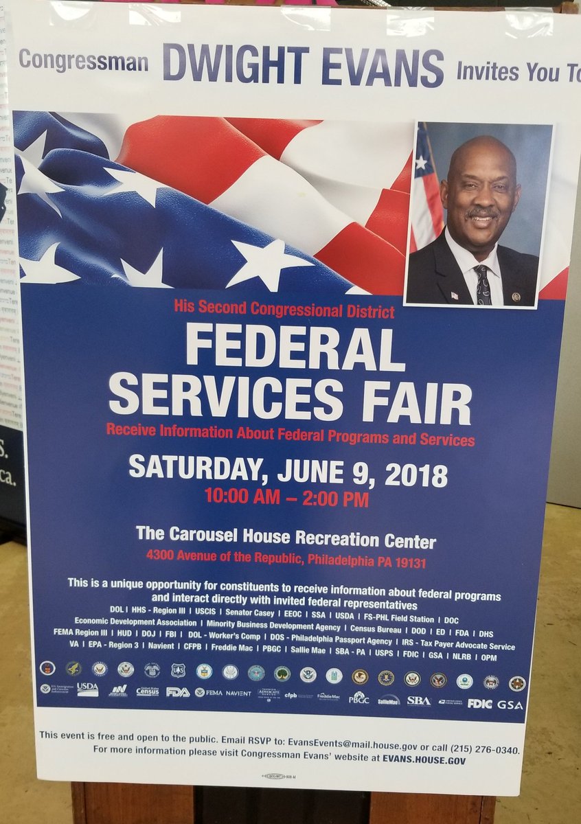 @ the Deight Evan's Services Fair with Congressma Dwight Evan's discussing UPS and Jobs.