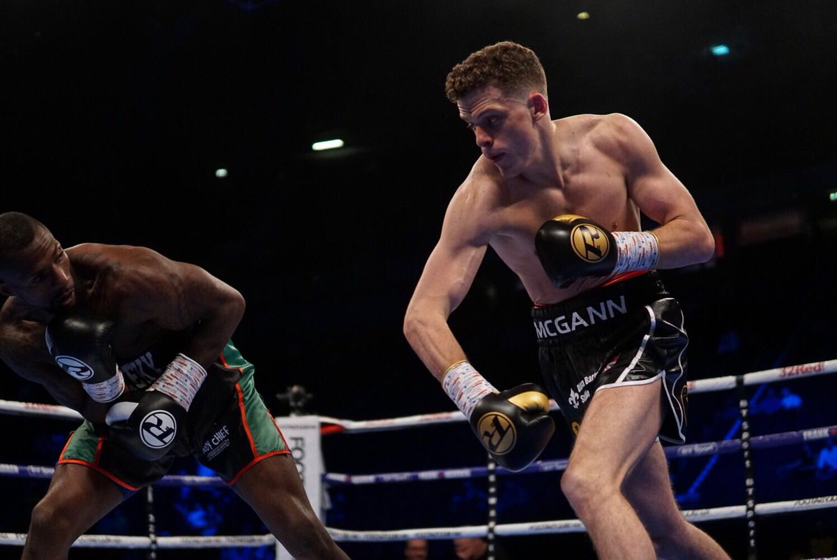 FrankWarren's tweet photo. Warrigton Super-Welterweight debutant @JackMcGann93 gets the win on his debut, stopping Dwain Grant in the third round! #HesBack https://t.co/vzcUzohCLW