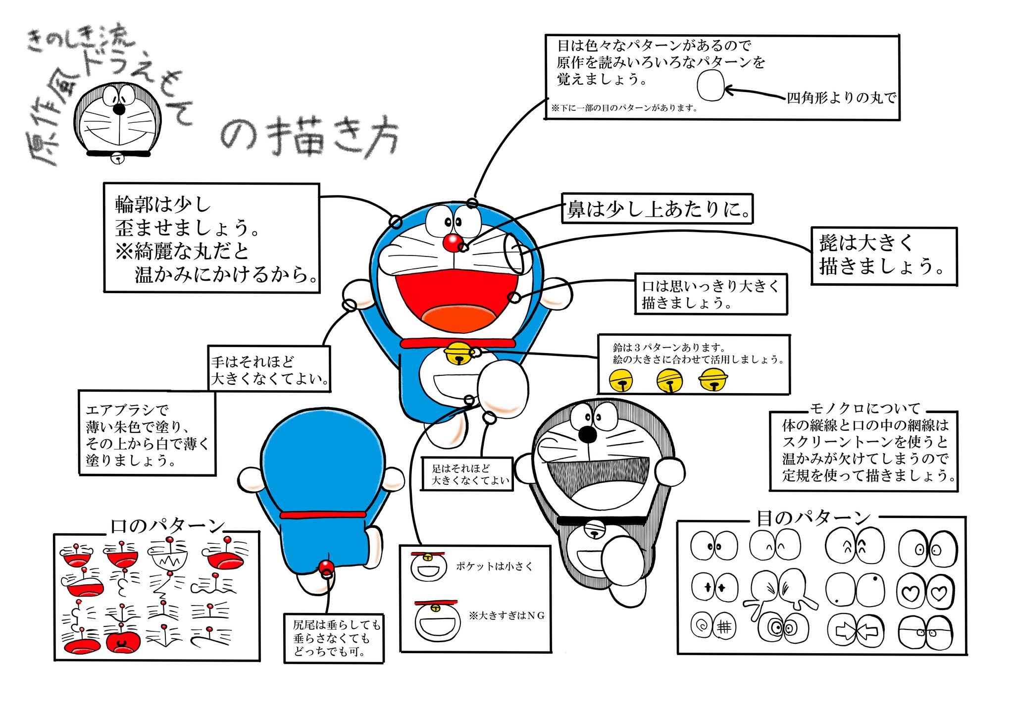 きのしき A Twitter 僕流の原作風ドラえもんの描き方です 原作風ドラえもんが描きたい方の参考にでもなれば幸いです ドラえもん 藤子 F 不二雄 ドラえもんの描き方 T Co 2ohaixd4i6 Twitter
