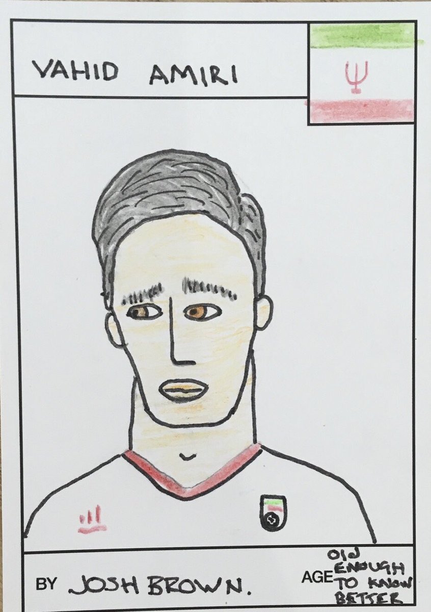 FLAXINI1's tweet photo. And now for a special one - Vahid Amiri by none other than Josh Brown who came up with this crazy idea! #flaxini #gotgotdraw @TeamMilliIran https://t.co/ujnbPUSyyj