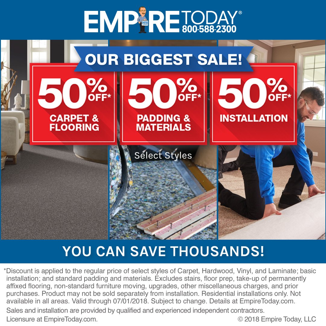 Empire Today On Twitter Our 50 50 50 Sale Is Almost Over Now Is