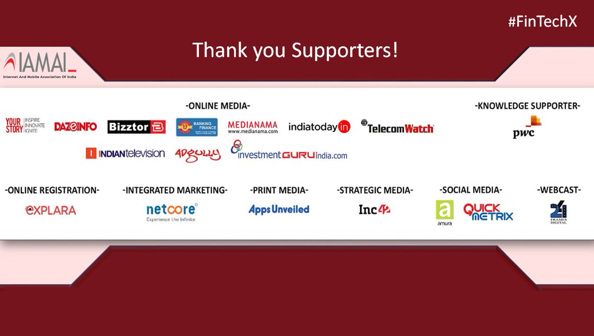IAMAIForum's tweet image. #FinTechX We&apos;d like to thank all of our supporters for their support in making FinTechX a grand success!

Details of the event - iamai.in/events/fintech…

For details on similar events log on to - iamai.in