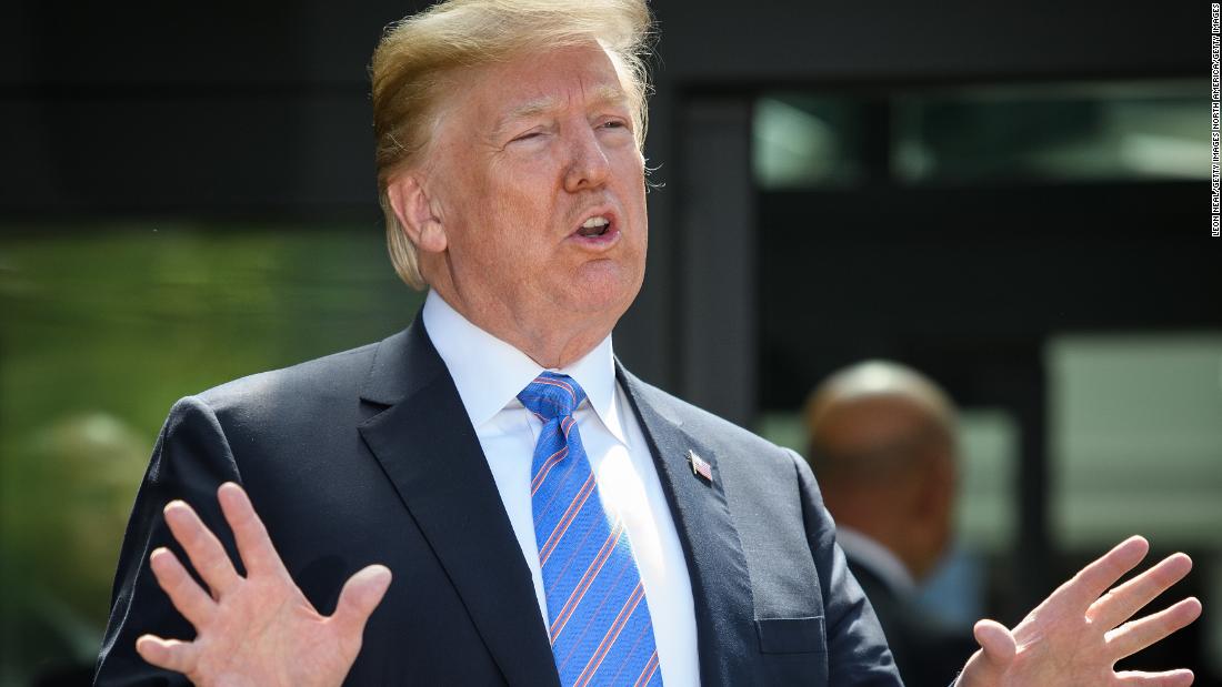 cnnbrk's tweet image. President Trump repeats his call for Russia to be readmitted into the G7 and blames former President Obama for Russia's aggression in Crimea cnn.it/2JupwZH