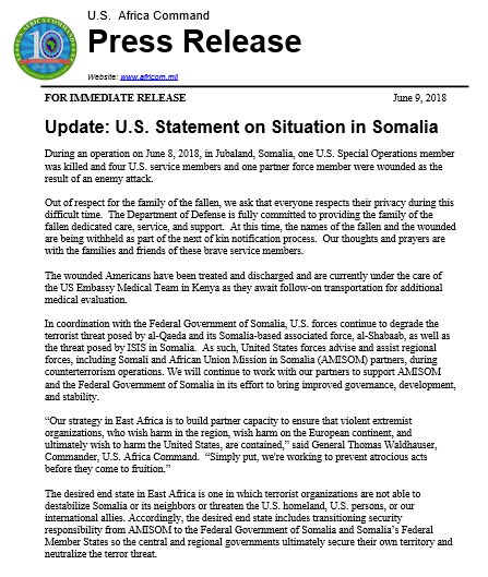 Update: U.S. Statement on Situation in Somalia - go.usa.gov/xQHF8