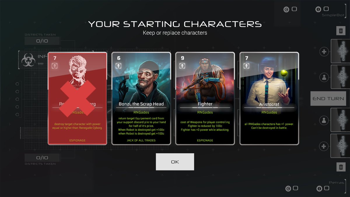 Introducing - mulligan. Except it's not for the starting hand but instead for the characters you start the game with. #indiegames #indiegame #IndieGameDev #gamedev #gamedevelopment #screenshotsaturday #cardgames