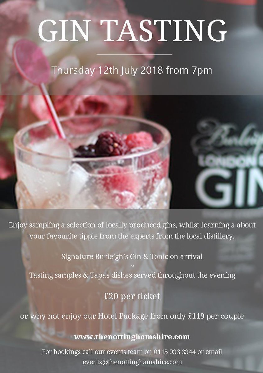 If you needed an excuse, today is #WorldGinDay and we're celebrating by offering 2 FREE tickets to our #GinTasting Event in association with <a href="/burleighsgin/">Burleighs Gin</a>  Whilst your enjoy your G&amp;T make sure to follow <a href="/thenottmshire/">The Nottinghamshire</a>  and RETWEET this to be entered into our draw!