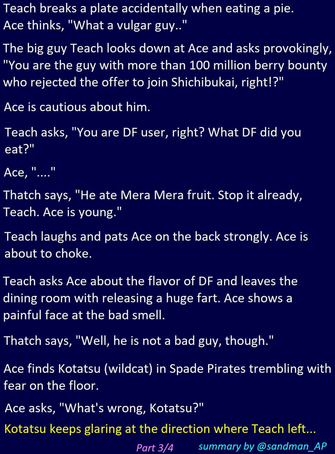 Sandman Here Is My Summary Of Chapter 3 In One Piece Novel Ace Volume 2 Ace Fights Jinbe In This Chapter Blackbeard Has Some Highlight Scenes In Chapter 4 And