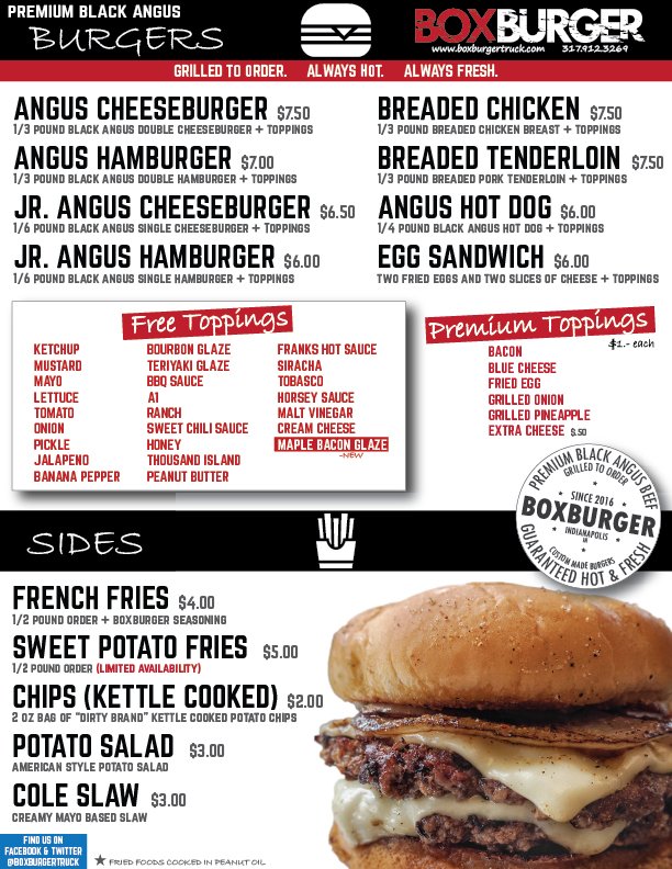 BOXBURGERtruck's tweet photo. * The #BoxBurgerBuzz *
@IndyPopCon #popcon2018
#popcon #IndyPopCon
BoxBurger is a Mobile Restaurant grilling up CreativeCurbsideBurgerCuisine thru-out the streets of Indy & beyond - individually crafting one BoxSpiced burger at a time from our ever-expanding list of 33 toppings https://t.co/a7UvXzPObj