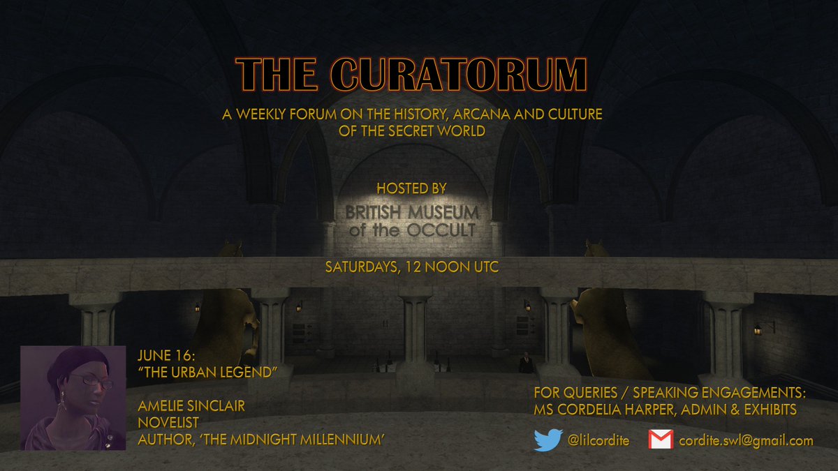 lilcordite's tweet image. Next Saturday (Jun 16), novelist @NewCityNovels shares with us her take on "The Urban Legend" and how modern myths grow into being. See you there!

#SWLRP