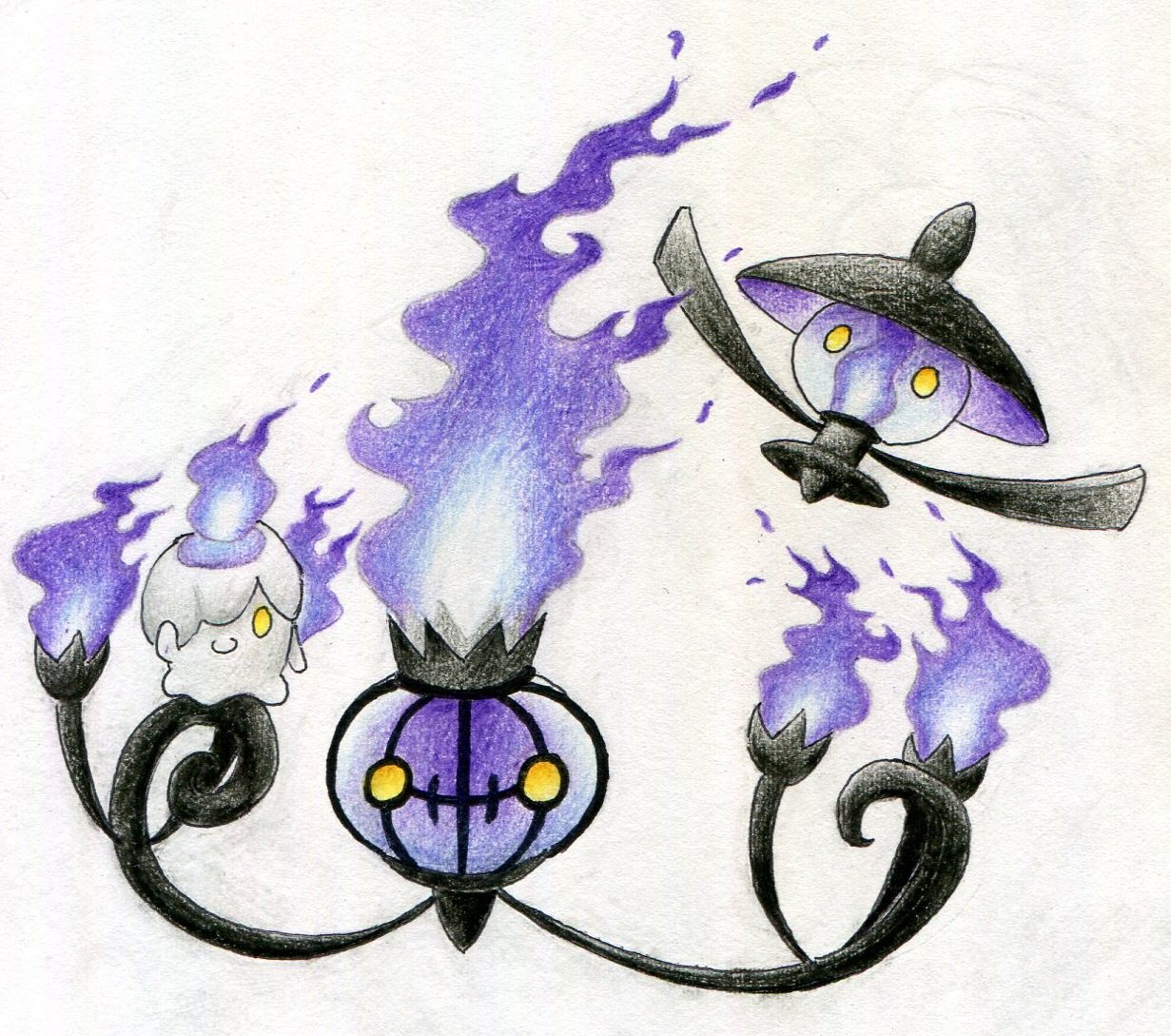 寒桜 シャンデラの日 イッシュのポケモンで一番好きです 当日描けなかった進化前と一緒に T Co V86amlyvnu Twitter