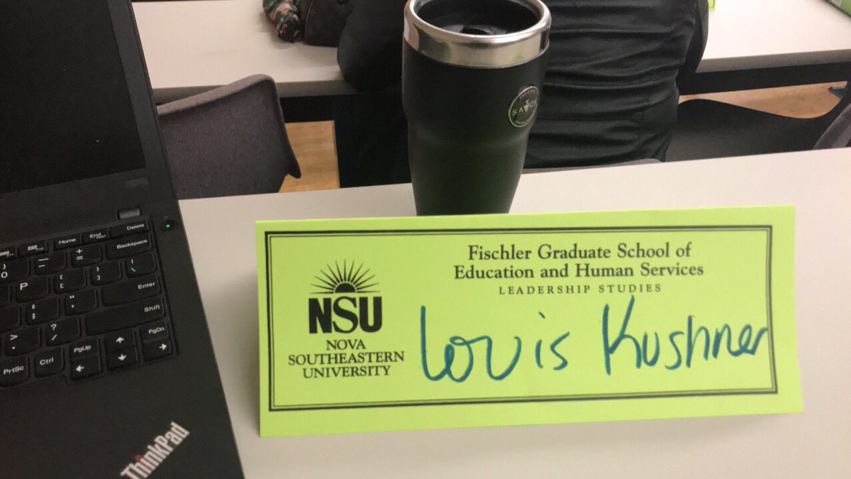 Right back at it! Next stop: Dr. Kushner 😎🌎 #nova #leadership #doctoralstudies #gosharks