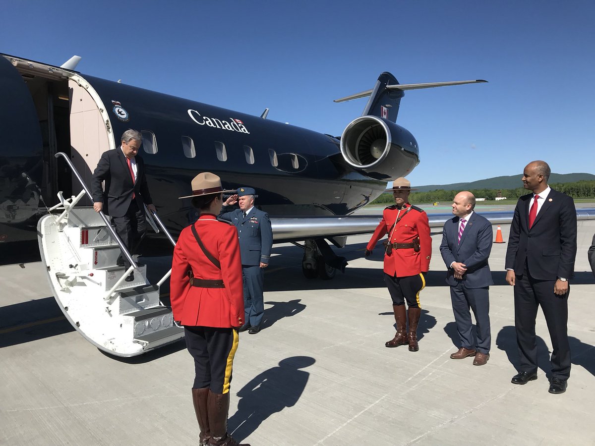 .<a href="/antonioguterres/">António Guterres</a> arrives in Canada for the #G7 Summit to discuss challenges and solutions for healthy oceans #CleanSeas #SaveOurOcean
