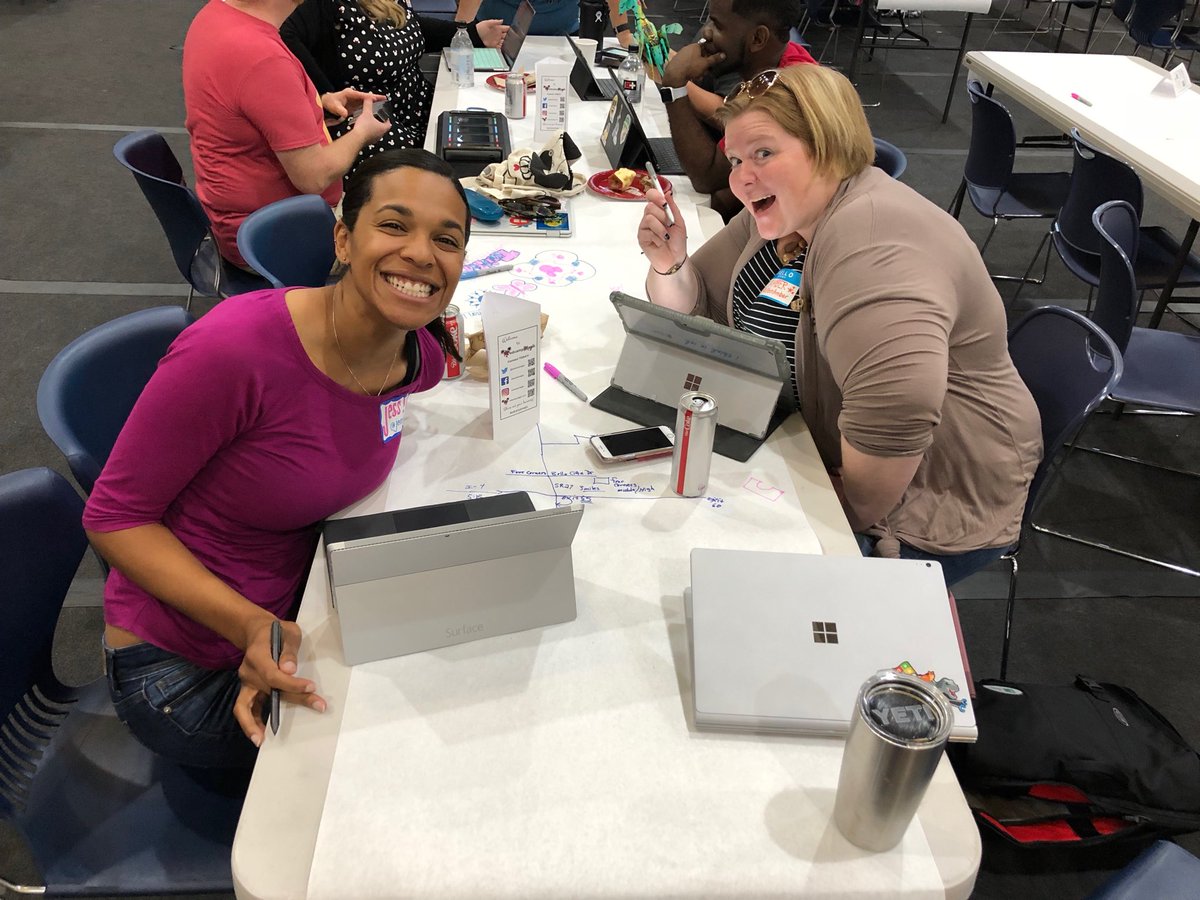 Fernandezc4's tweet photo. These two need to be #surfaceexperts like right now! They are rocking the @surface throughout #EdcampMagic @jessxbo @EdTechAmber #MicrosoftEdu https://t.co/IsXrG3x7BD