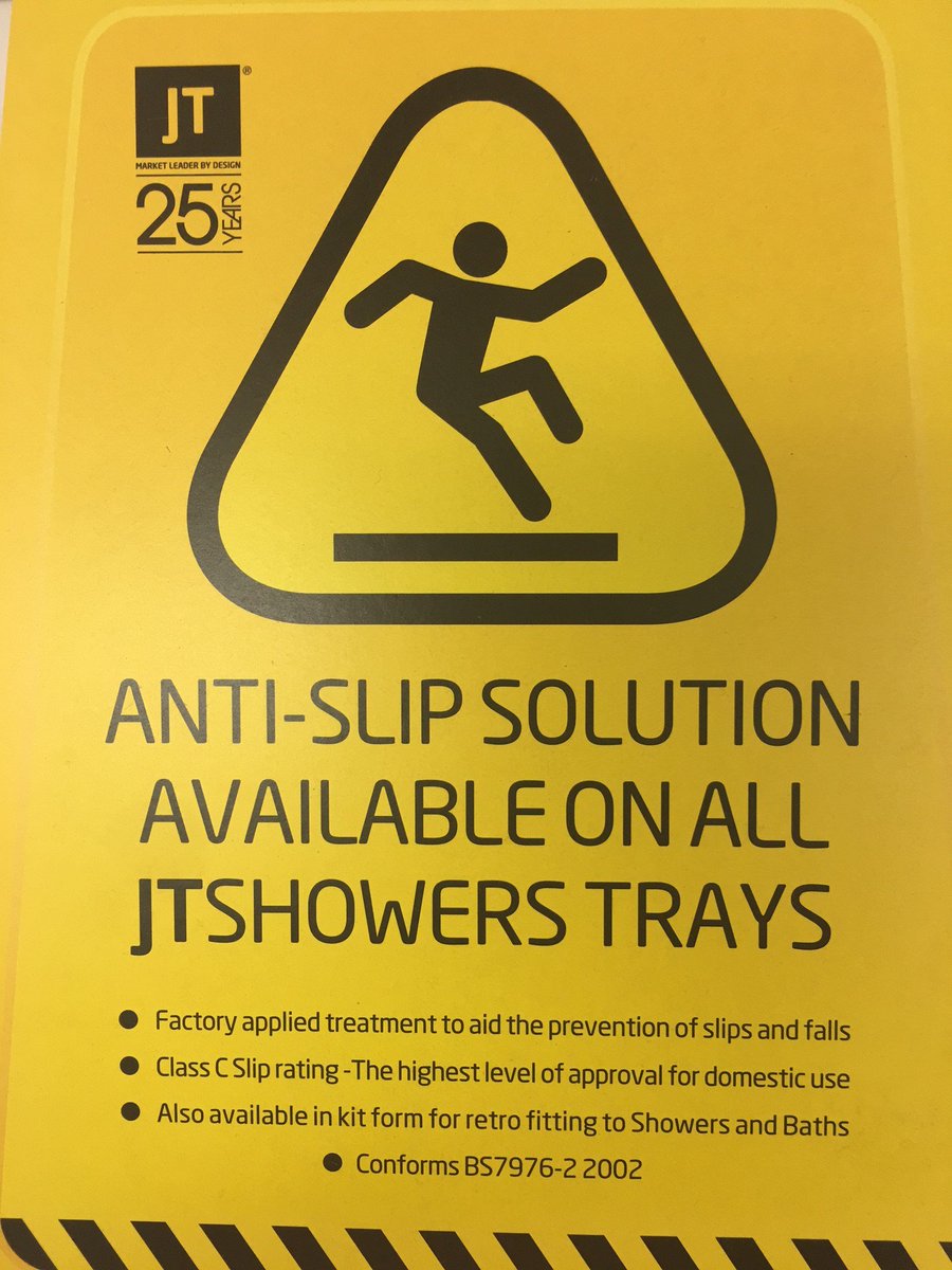 We offer an anti-slip solution on all JTshower trays because lets face it... we've all gone flying while shower singing!