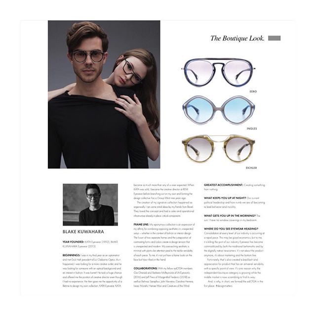 HOT OFF THE PRESS:  Thank you VCPN for this feature and your support of my friends and fellow #edCFDA members! @cfda #vcpn #strongertogether #allboatsriseonahightide #supportindependenteyeweardesigners #designmatters