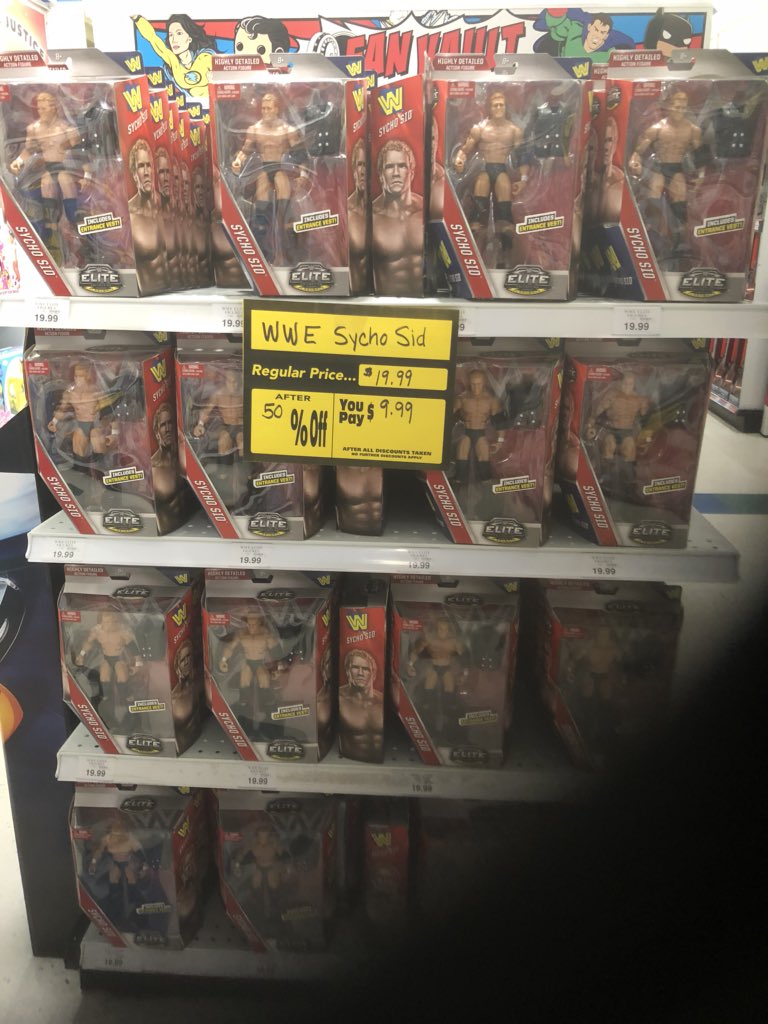 JsmallSAINTS's tweet photo. Man, If You’re Looking For A @Mattel #Elite @realsychosid Action Figure, Closing @ToysRUs IS THE PLACE TO BE! Suffice To Say...I Did Not Buy One. #PrettyRandom @WWE https://t.co/P8Bdq6VSME