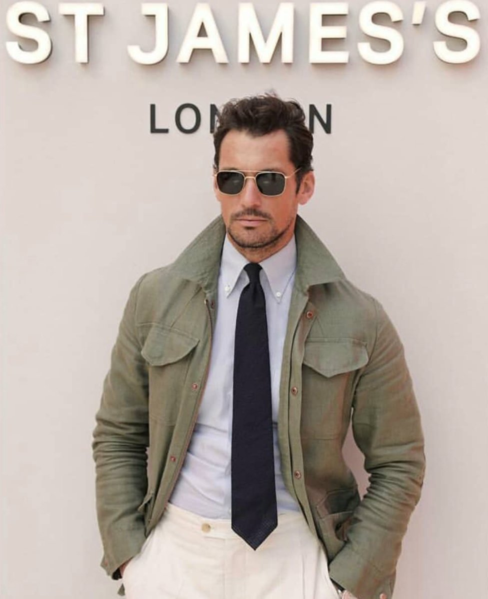 David Gandy wears an #emmawillis tie at todays #lfwm show on #jermynstreet <a href="/stjameslondon/">St James’s London</a> <a href="/DGandyOfficial/">David Gandy</a>