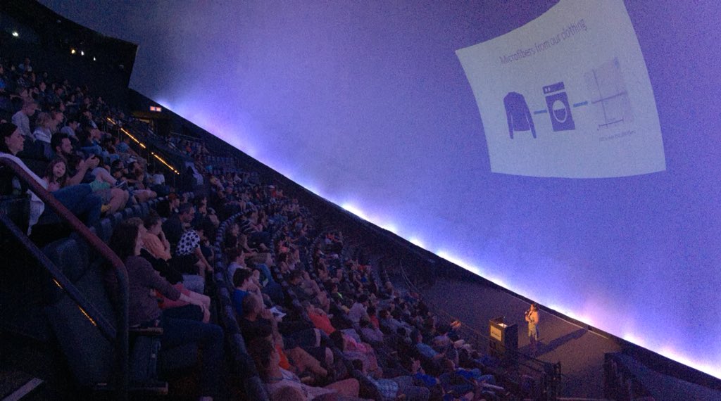 lisaerdle's tweet photo. Loved talking about #WorldOceanDay2018 and #microplastics at the @OntScienceCtr today - we had a room full of young, ocean enthusiasts! Microplastics are found in the Great Lakes too, and they’re mostly #microfibers. https://t.co/LOyBqXNmwO