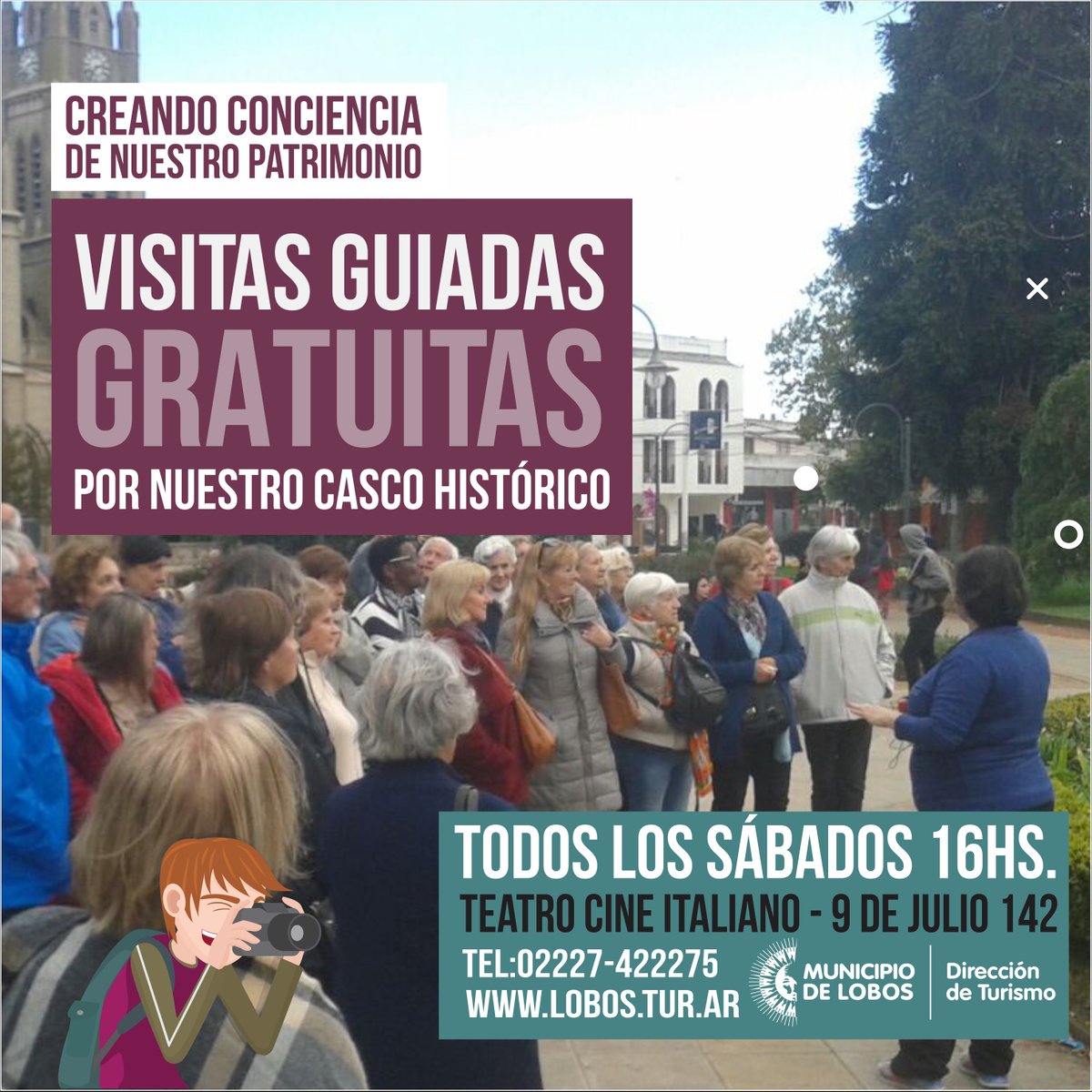 TurismoLobos's tweet photo. #BuenSabado los esperamos este finde en #Lobos! Vení a disfrutar!
#cine #teatro #TeatroCineItaliano #Guiada #patrimonio #Historia #Conocer #Naturaleza #Teatro #Artesanos #Laguna #OtoñoEnLobos #Lobos #SentiLobos #LobosSosVos #ExperienciaLobos #travel #instagood @TurismoPBA https://t.co/DMTEe2b0SA