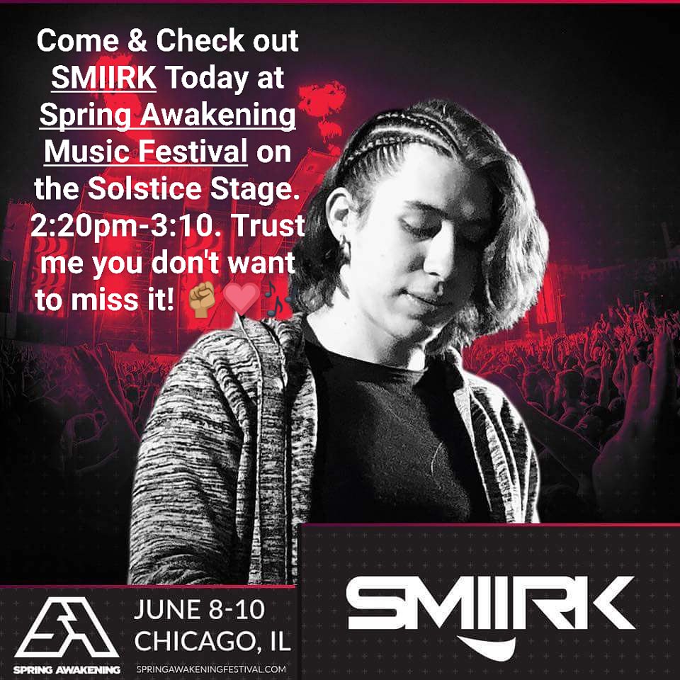 T_oKool's tweet photo. Come & Check out @smiirkmusic Today at @SpringAwakeFest on the Solstice Stage. 2:20pm-3:10. Trust me you don't want to miss it!
#SAMF #SpringAwakeFest #Springawakening2018 #springawakening #springawakeningmusicfestival #SpringAwake #SpringAwakening #chicagofestivals #chicago https://t.co/1MT8Jv5R1Q