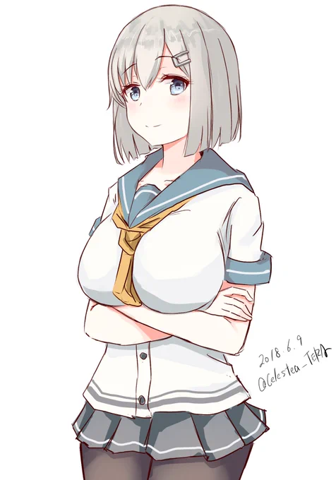 #艦これ版深夜の真剣お絵描き60分一本勝負
#艦これ版真剣お絵描き60分一本勝負_20180609

提督の視線がいつも胸にあって、
最近、目を合わせて話ができていない事に気がついた浜風。

すいません、90分です。 