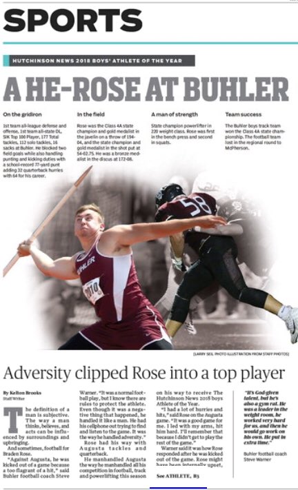 hutchsports's tweet photo. A He-Rose at Buhler: Braden Rose named Hutchinson News Boys' Athlete of the Year https://t.co/MedYpbE0oe https://t.co/1V7pdEDTbT