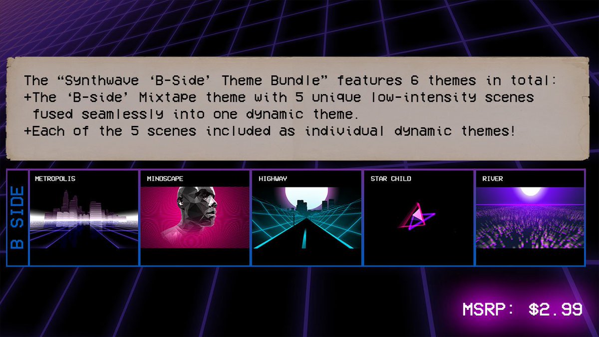 Truant Pixel Synthwave Vaporwave Ps4 Playstation4 Coming On 6 12 18 The Synthwave B Side Compilation Dynamic Theme Bundle Includes All Of The B Side Compilation Theme And All 5 Single Dynamic Themes