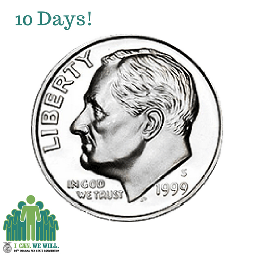 IndianaFFA's tweet photo. State Convention is quite the dime every year! Good things we only have to wait 10 more days!! #89INFFAConv #ICanINFFAWill https://t.co/c0QG41qdR2