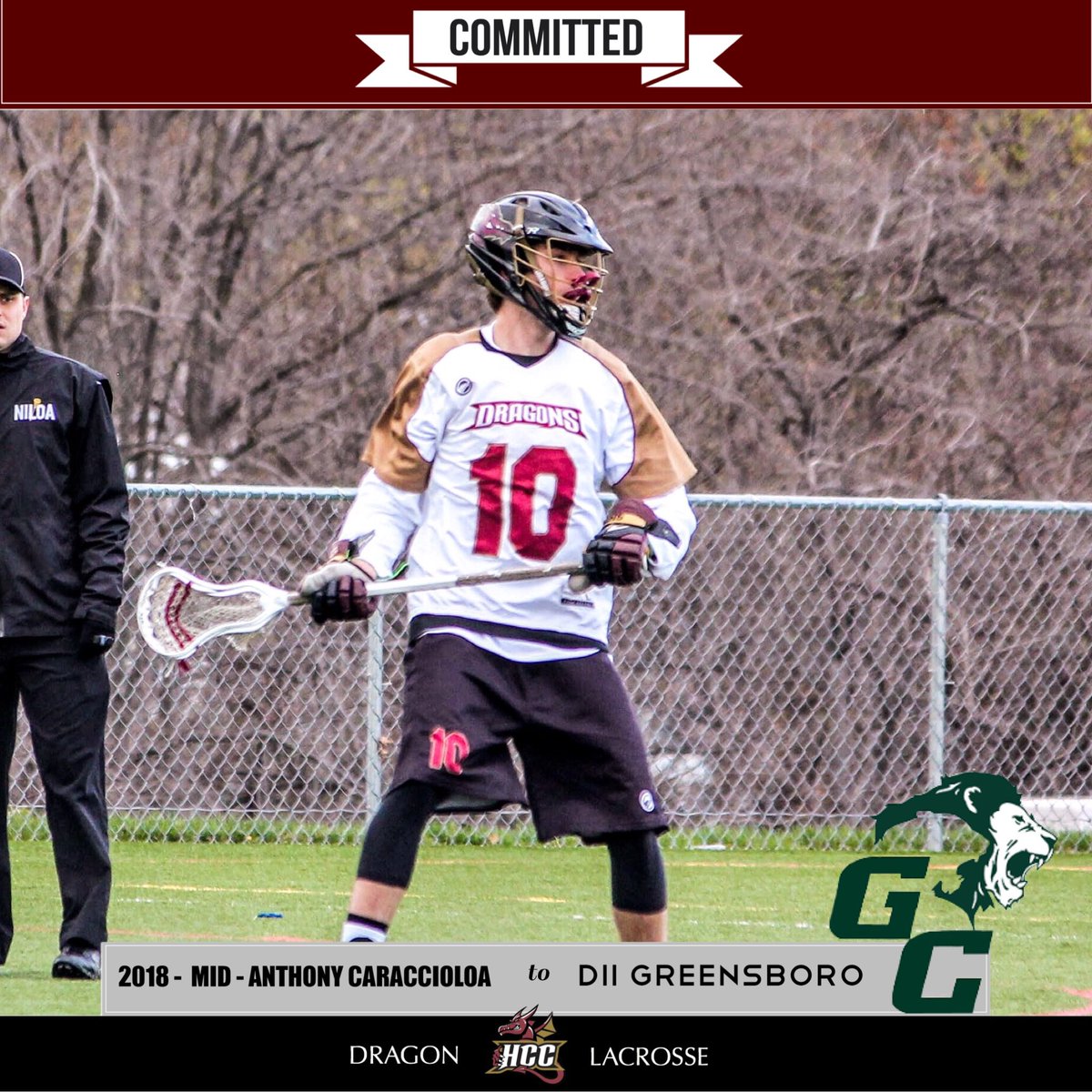 HCCLax's tweet photo. Congratulations to #10  Anthony Caraccioloa on his commitment to study and play lacrosse at DII Greensboro College
#playheregetthere 
#jucoproduct 
#hcclax
@NJCAA @hccdragons @NJCAA https://t.co/E0ZWS2t5Ks