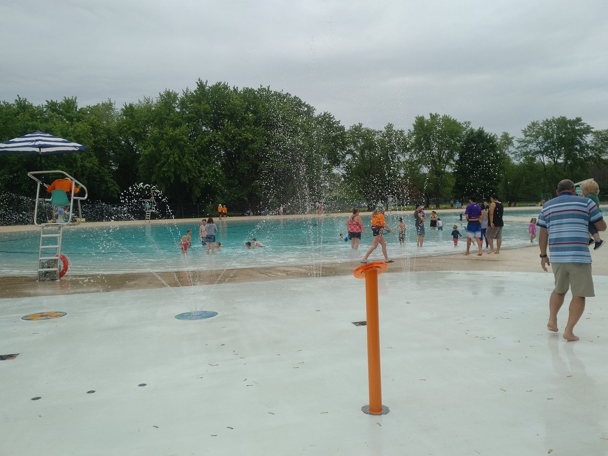 Awesome day for a swim and splash at the Kiwanis Pool re-opening #NeighboursDay