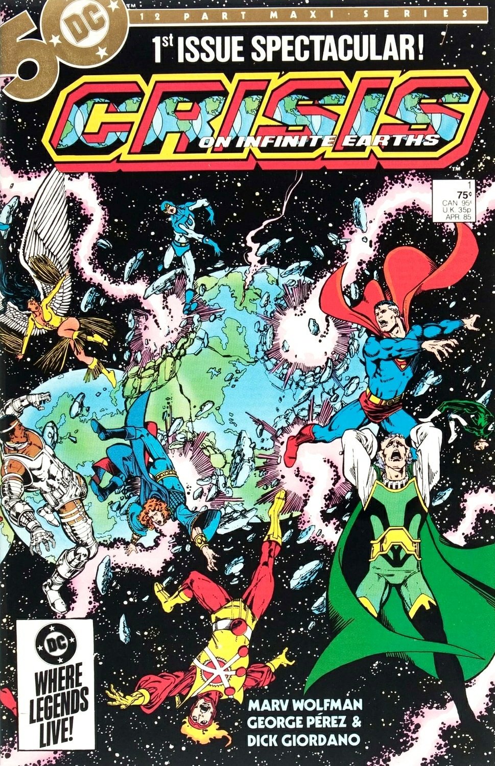 Happy Birthday to George Pérez! This is one of his greatest works, Crisis on Infinite Earths (1985). 