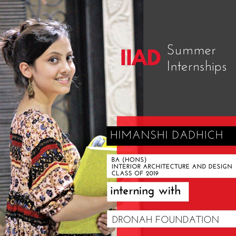 iiad_design's tweet photo. Congratulations Himanshi!
We couldn't be more proud that our Level 5 Interior Architecture and design student has bagged an internship with the prestigious organization, Dronah.
#iiadmoments #internshipstories #Interiorarchitecturedesign #designstudents #IIADians https://t.co/8dFbmbcjFw
