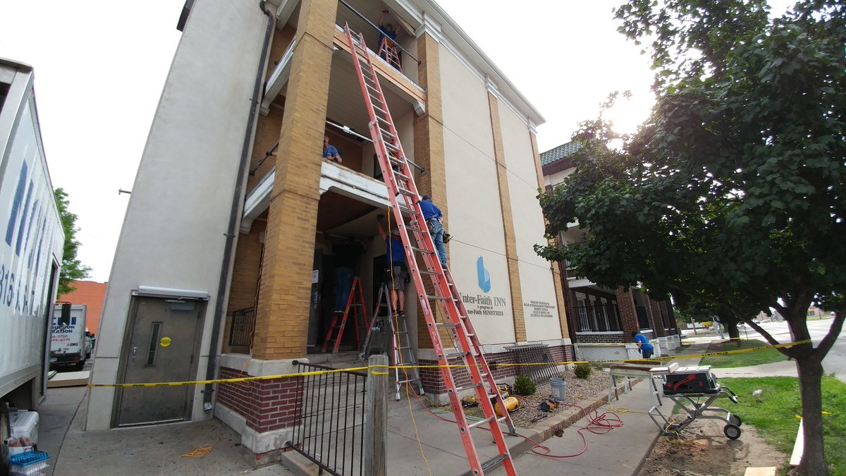 Employees from NCRI are volunteering today to help improve the balconies at Inter-Faith Inn with materials provided by <a href="/starlumber/">Star</a>.