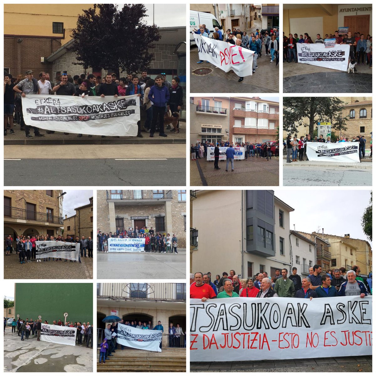 Hoy a la mañana los pueblos de Lizarraldea han mostrado toda su solidaridad con los jóvenes de #Altsasu. Itzelak zarete! Larunbatean elkar ikusiko dugu! #Lizarra #LosArcos #Sartaguda #Deikaztelu #Lezaun #Zudaire #Antzin #Lodosa #Arroniz #Oteiza #Larrion #Biana...