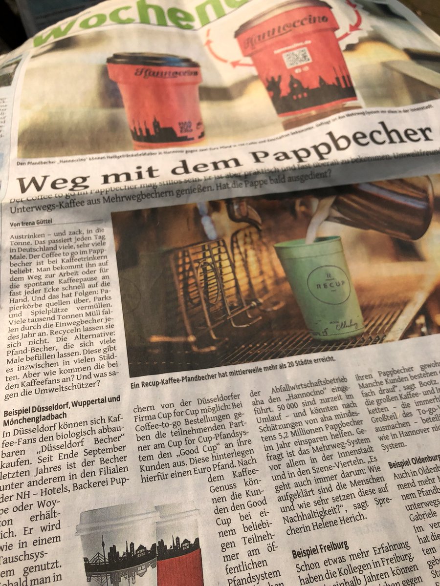 KOOB_Food's tweet photo. Düsseldorf Becher: biologisch abbaubar #mehrweg #Kaffee https://t.co/sMlootJI43
