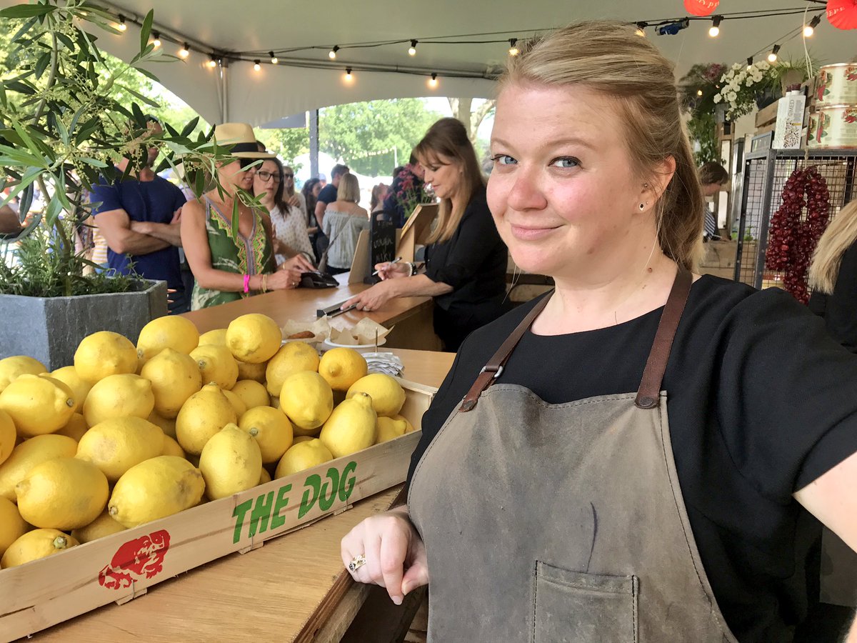 TVsAndyClarke's tweet photo. Working like a dog! 😂 The one and only @CarolineCharles! Nice lemons by the way. And well bloody done @Petercasamia @60Hannah790 & team for knocking out #topclassfood #pubinthepark #Bath - More Sherry anyone? 😜 https://t.co/l1zMezxYjw